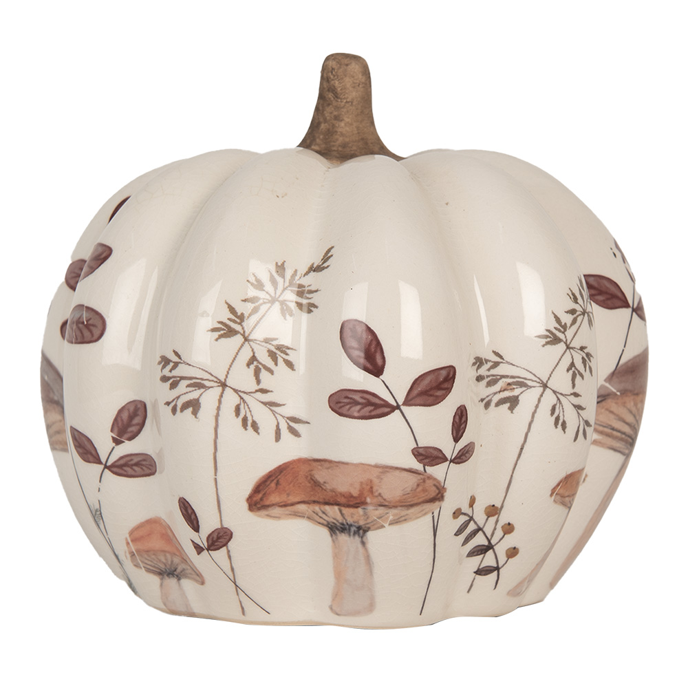 [6CE2239S] Décoration Pumpkin Beige Marron Ø 14x13 cm