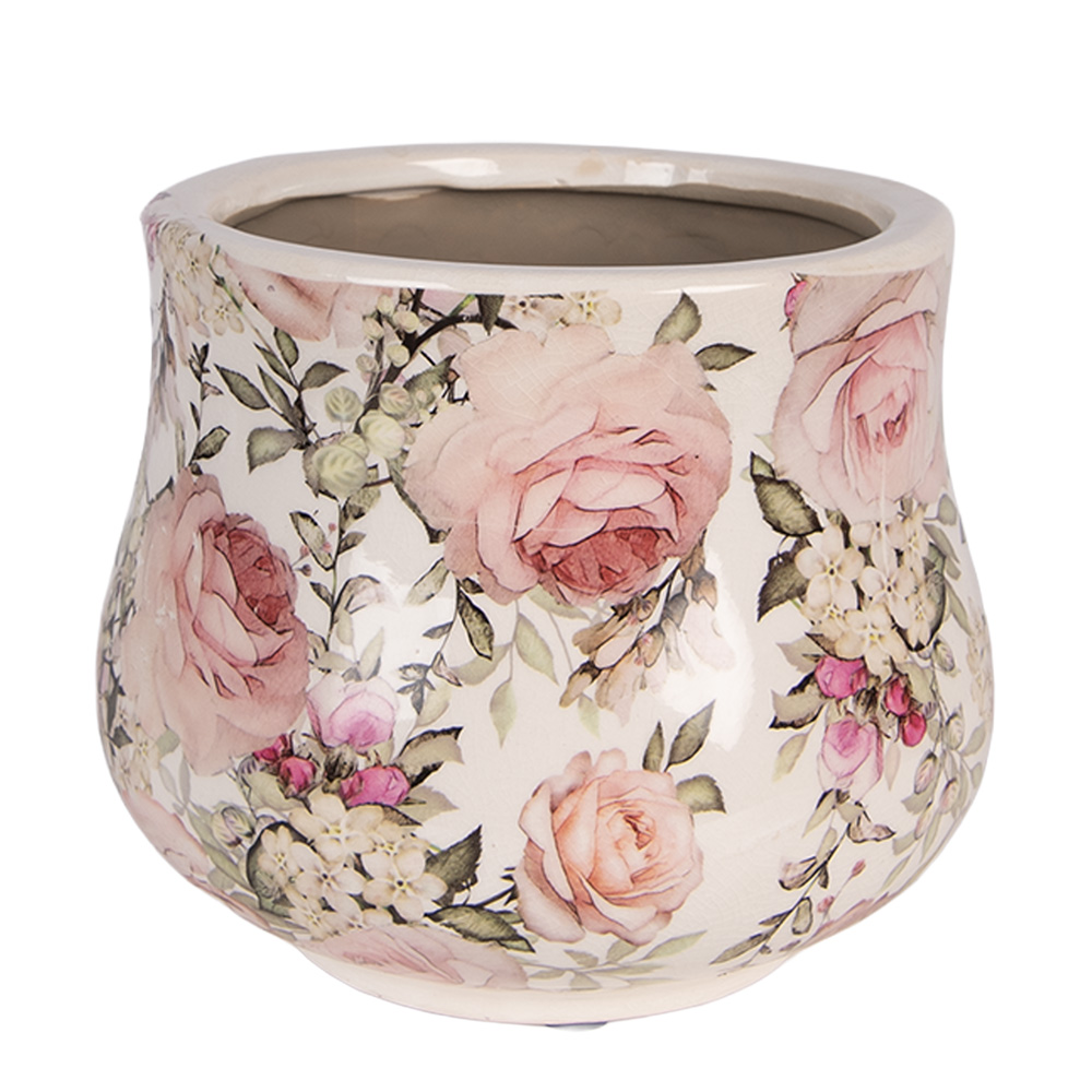 [6CE2241M] Vaso Porta Pianta Beige Rose  Ø 18x15 cm