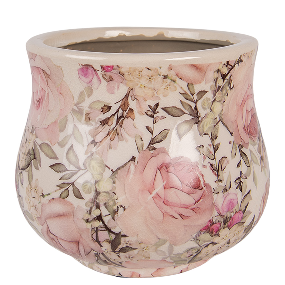 [6CE2241S] Flower Pot Inside Beige Pink Ø 15x13 cm