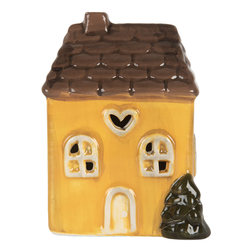 [6CE2268] Decoratie huisje met LED 7x6x10 cm