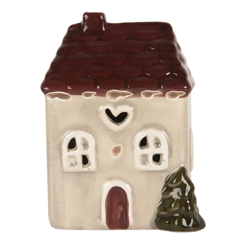 [6CE2269] Décoration Maison avec LED Beige Rouge 7x6x10 cm