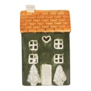 Portacandele Natale Casette Verde Arancio 9x8x15 cm