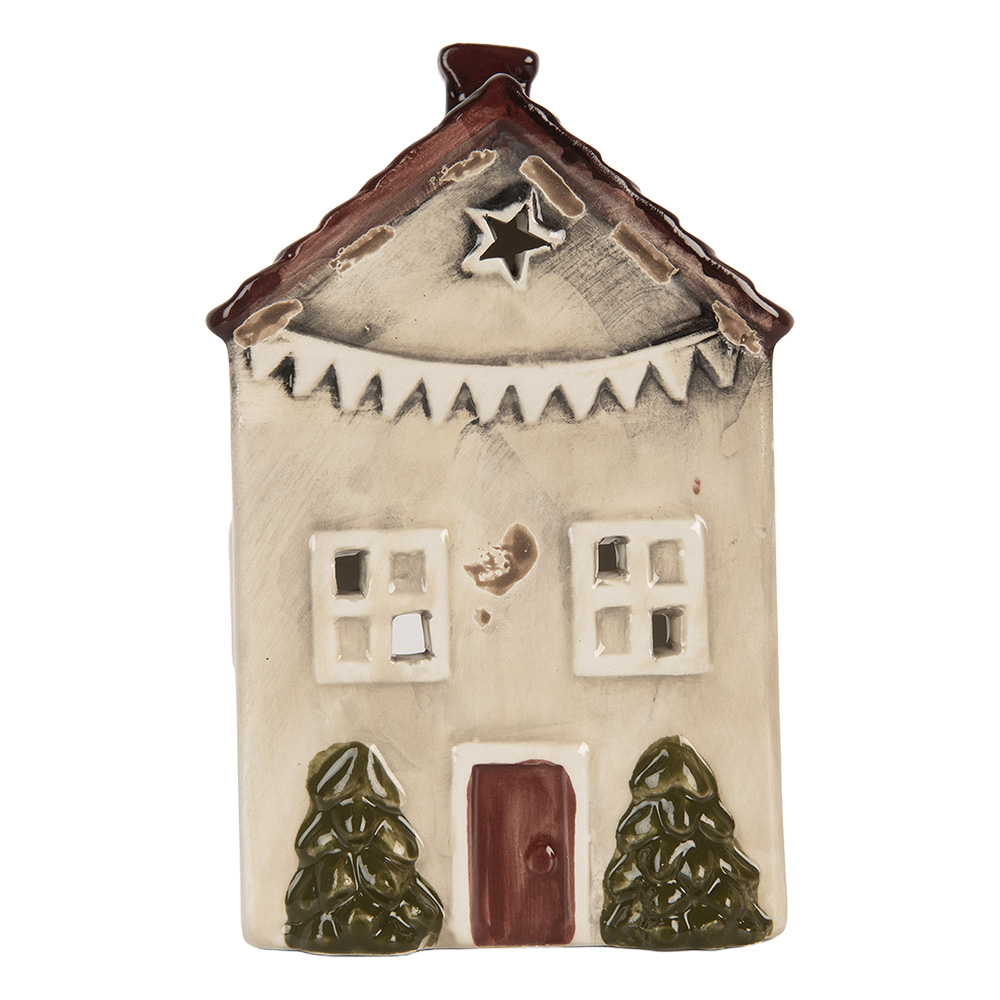 Waxinelichthouder huisje 10x8x15 cm