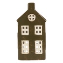 Tealight Holder Christmas House Green Brown 8x6x16 cm