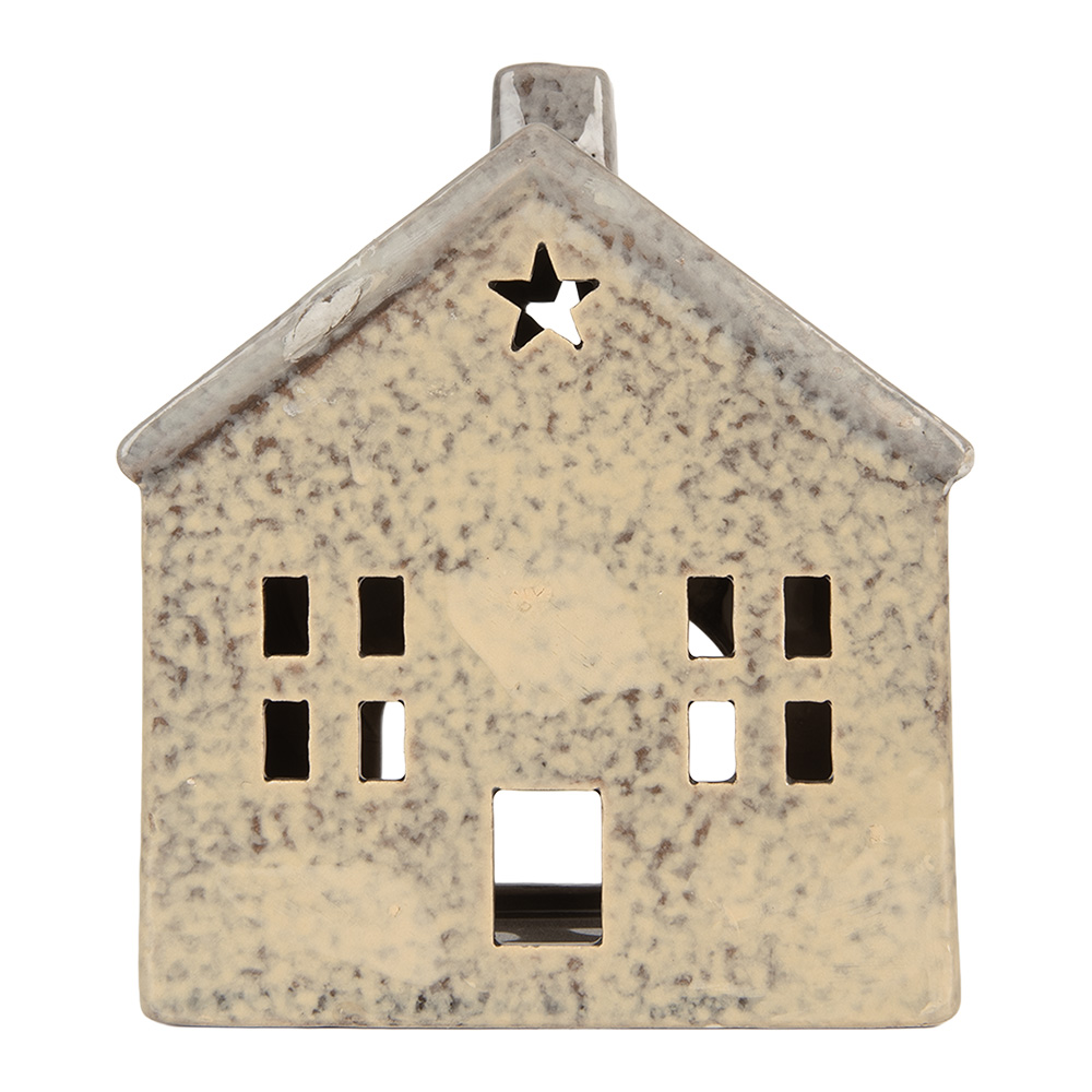[6CE2289] Waxinelichthouder huisje 13x8x15 cm