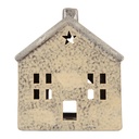 Kerzenhalter Weihnachten Häuschen Beige Grau 13x8x15 cm