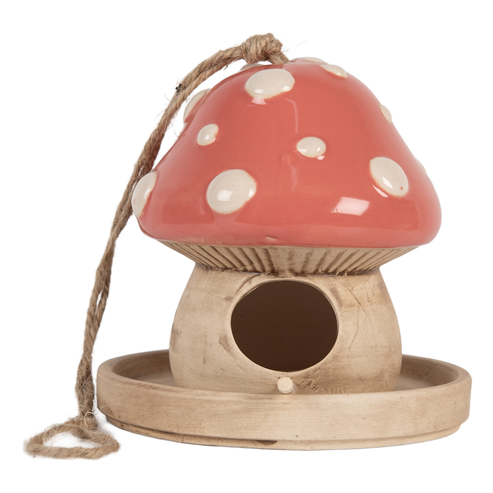 [6CE2320] Birdhouse Beige Pink Ø 13x13 cm