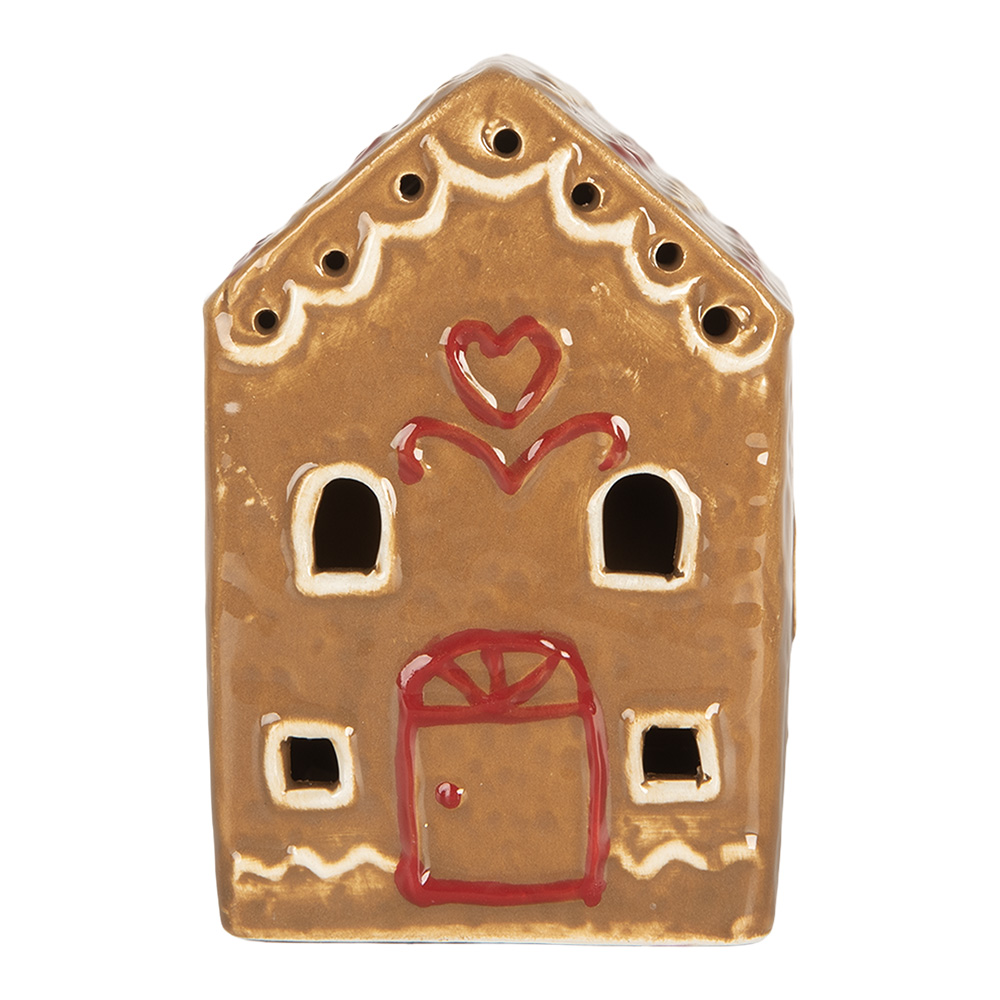 [6CE2340] Decoratie huisje met LED 7x6x9 cm