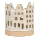 Porte-lampes de Noël chalets Beige Marron Ø 11x11 cm