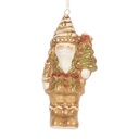 Decorazione pendente di Schiaccianoci Marrone Bianco 6x4x11 cm
