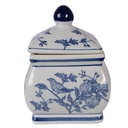 Decoration Jar with Lid White Blue 13x13x17 cm