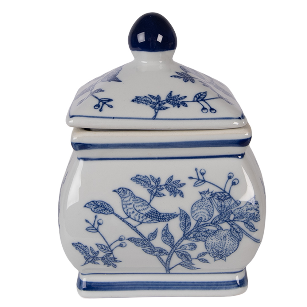 Decoratie pot met deksel 13x13x17 cm