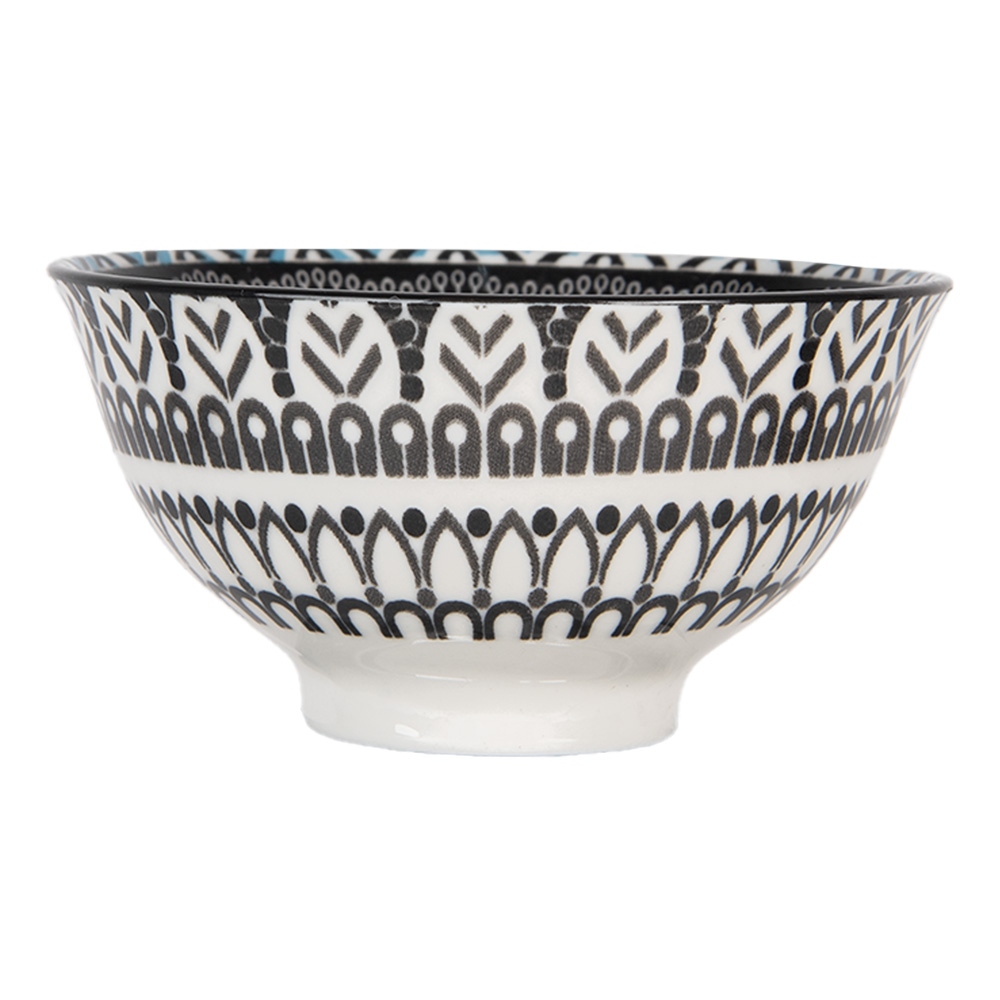 [6CEBO0074] Soup Bowl White Black Ø 9x5 cm / 125 ml