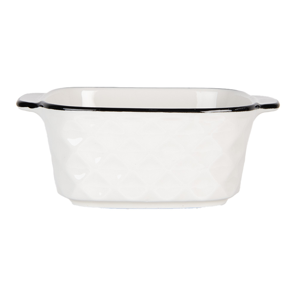 [6CEBO0097] Bol de soupe Blanc Noir 15x12x5 cm / 400 ml