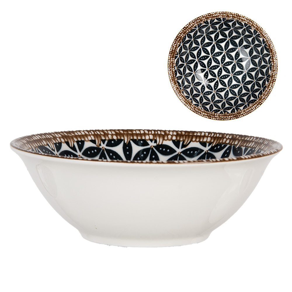 [6CEBO0168] Scodella Bianco Blu Ø 16x5 cm / 350 ml