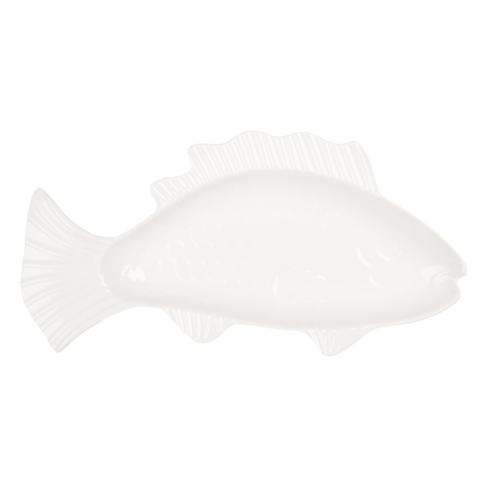 [6CEBO0196] Bowl Fish White 30x15x3 cm / 150 ml