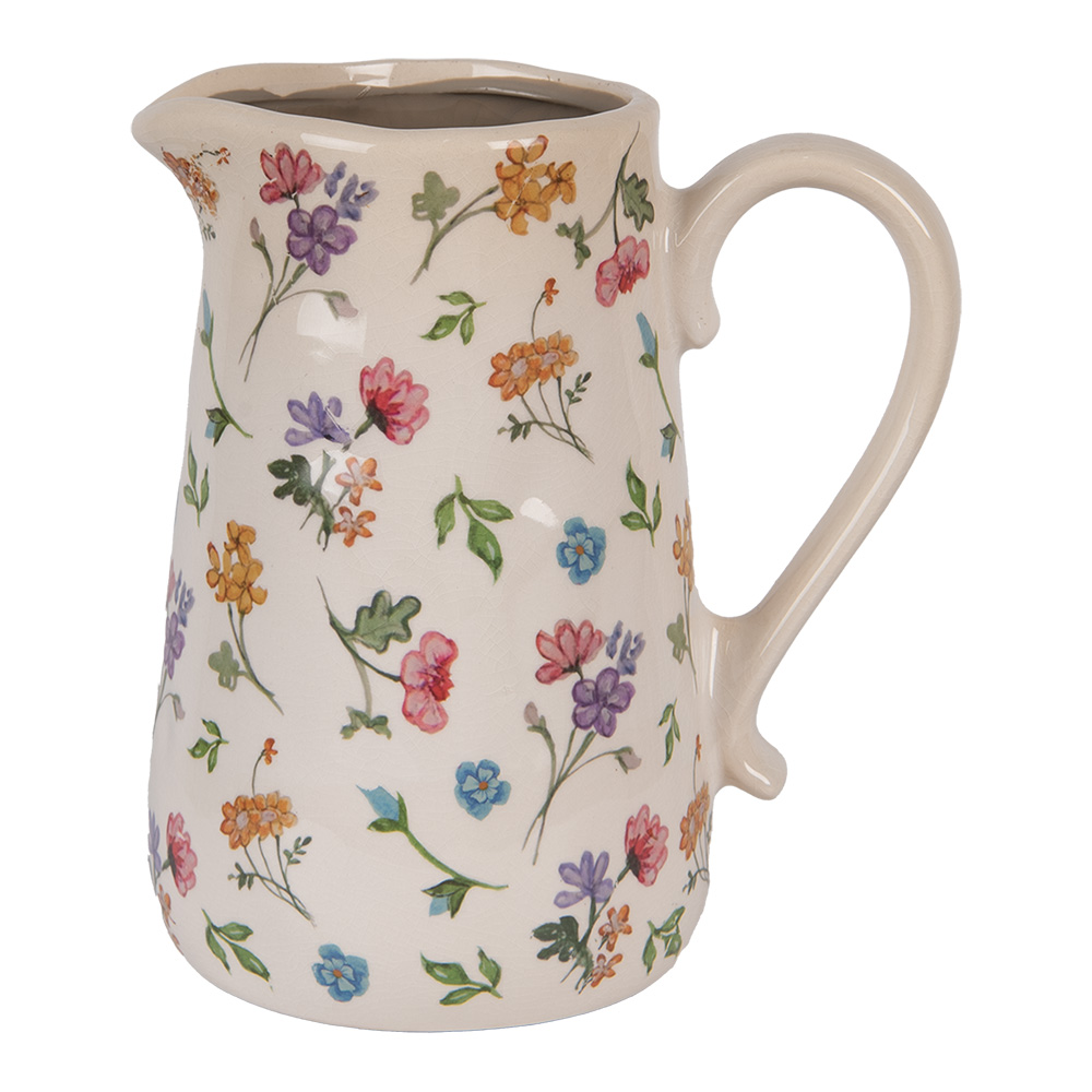 [6CECFL0002L] Pichet décoratif Beige Rose 21x15x23 cm