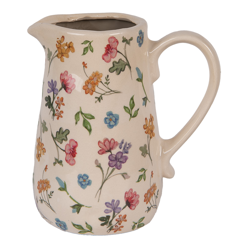 [6CECFL0002M] Brocca Decorativa Beige Rosa 16x12x18 cm