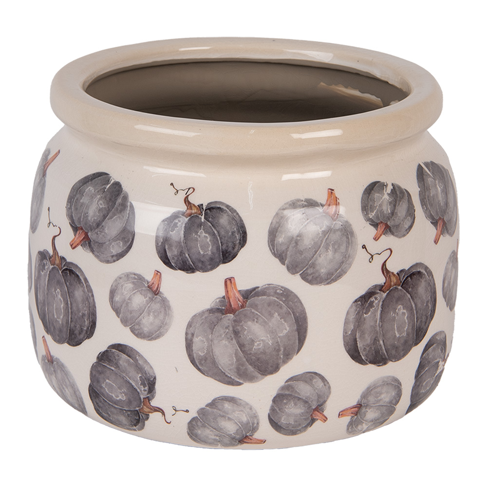[6CECSP0001L] Pot de fleurs d'intérieur Beige Gris Ø 20x15 cm