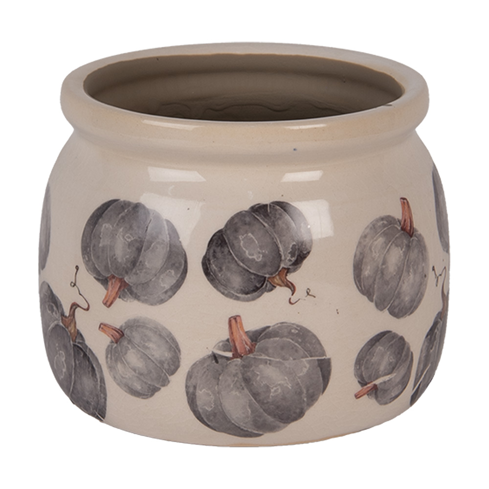 [6CECSP0001S] Vaso Porta Pianta Beige Grigio Ø 12x10 cm