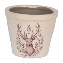 Vaso Porta Pianta Beige Marrone Ø 8x7 cm