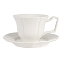 Tazzina da caffè con piattino Bianco 12x9x6 / Ø 14x2 cm / 175 ml