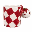 Mug Red White 13x8x9 cm / 350 ml