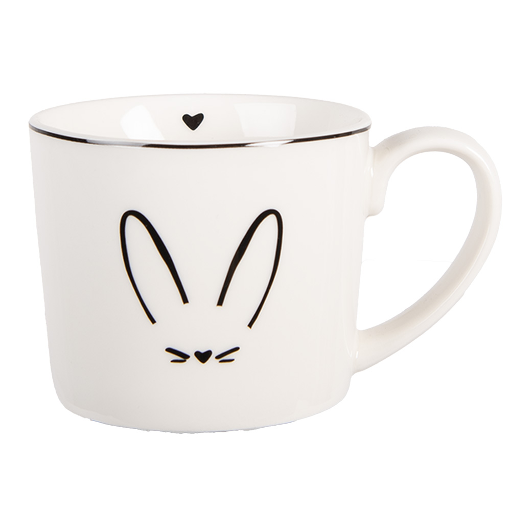 [6CEMU0184] Tasse Blanc Noir 12x8x7 cm / 275 ml