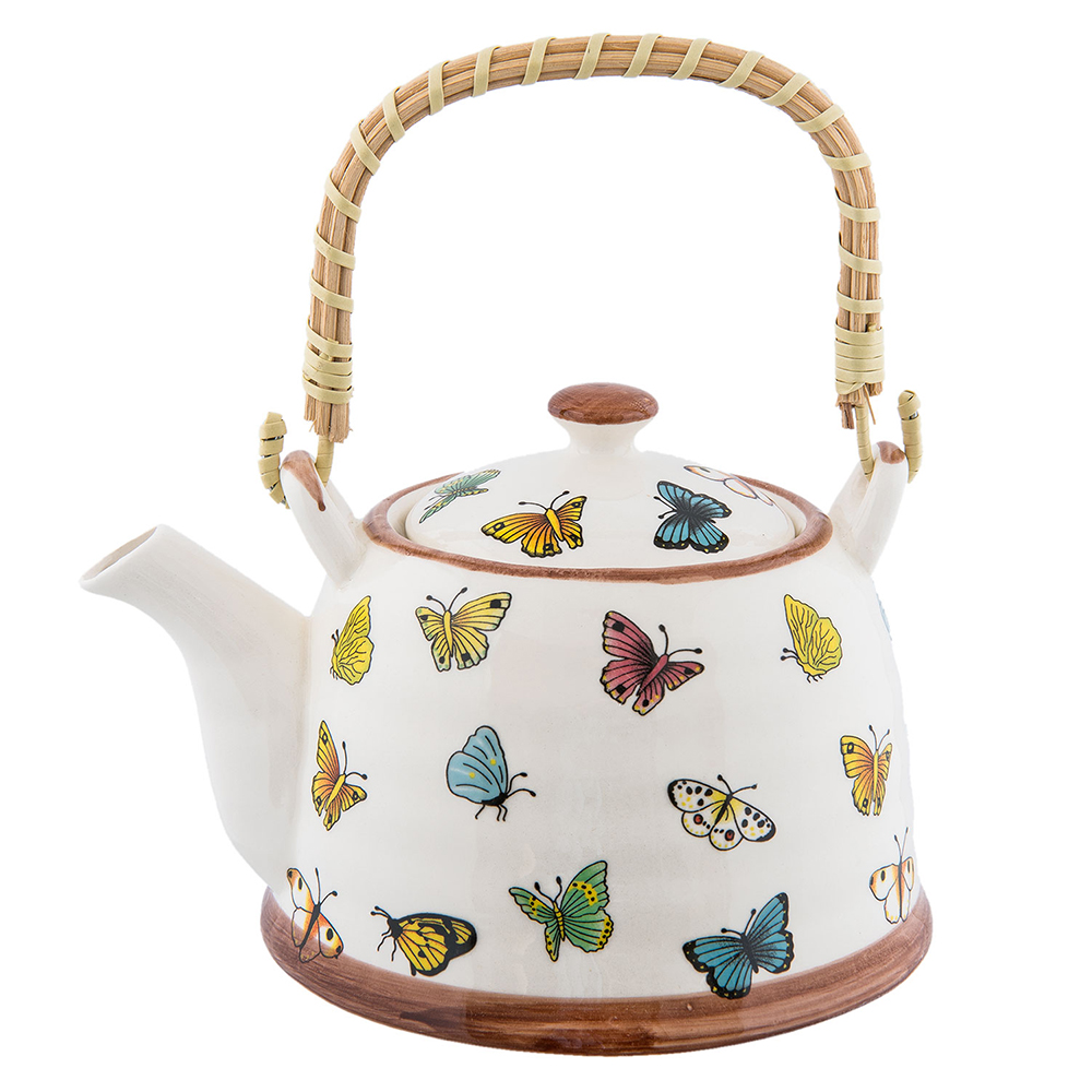 [6CETE0025] Teekanne mit Sieb Mehrfarbig 18x14x12 cm / 700 ml