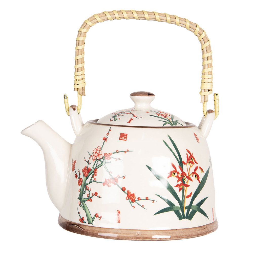 [6CETE0074] Teekanne mit Sieb Mehrfarbig 18x14x12 cm / 800 ml