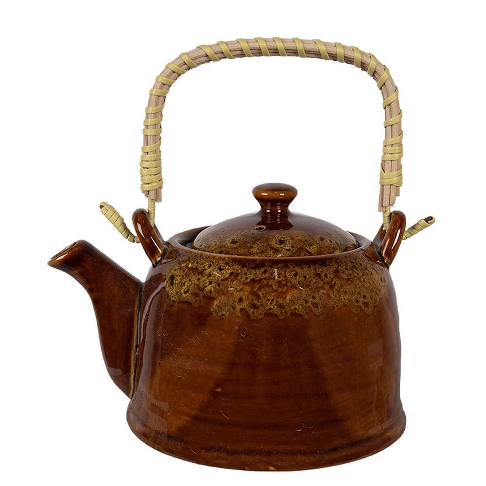 [6CETE0136] Teapot Brown Ø 14x12 cm / 750 ml