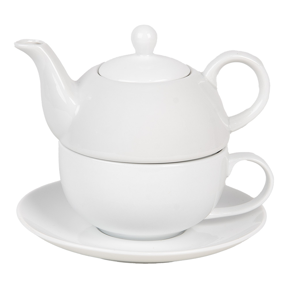 [6CETEFO0001] Tea for One Weiß 17x16x13 cm / 350 ml / 250 ml
