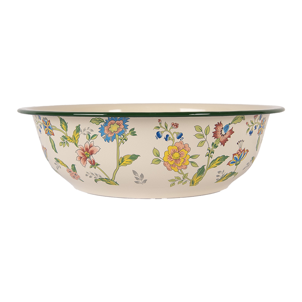 [6EM0004] Dekoschale Beige Grün Ø 30x9 cm / 3000 ml