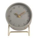 Table Clock Grey Gold colored 12x11x15 cm / 1xAA