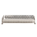 Porte-lampion en verre Argent 20x10x3 cm