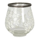 Glas Kerzenhalter Blumen Transparent Ø 12x13 cm