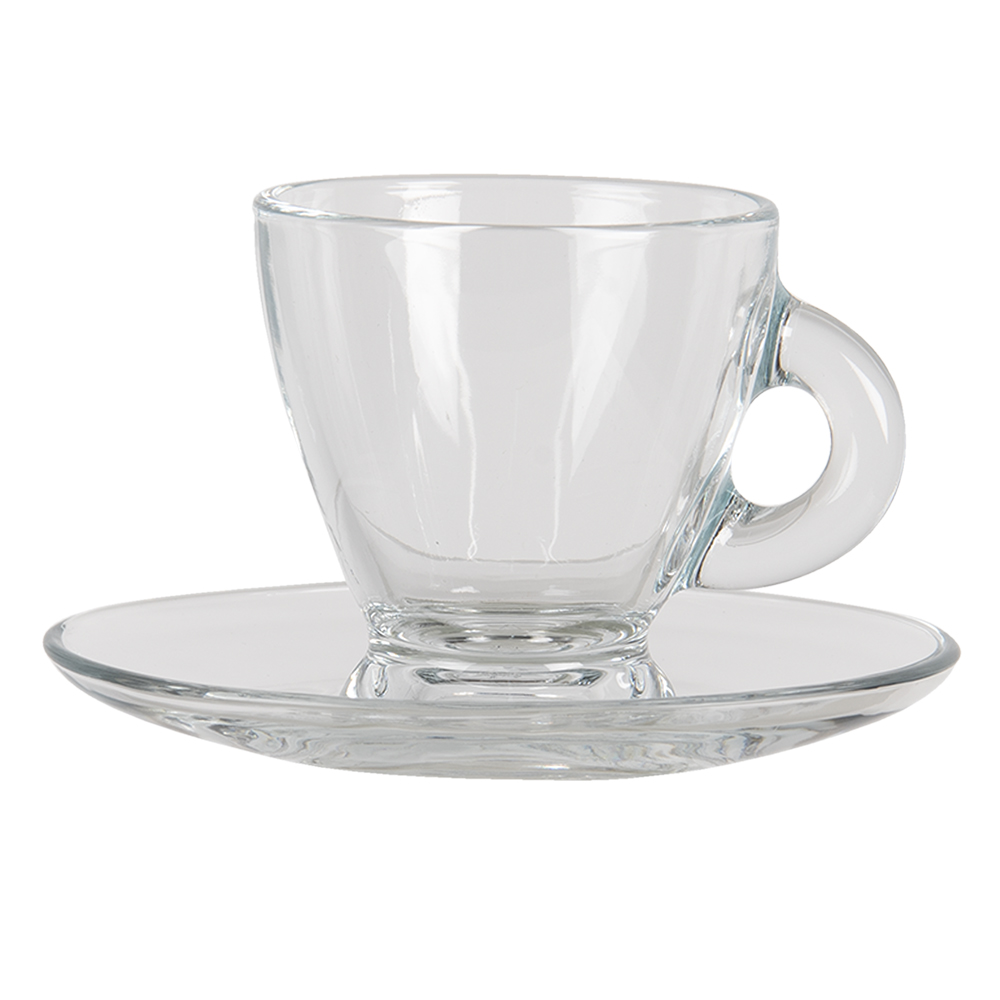 [6GL3418] Kop en schotel 8x6x7 cm / 11x10x2 cm / 85 ml