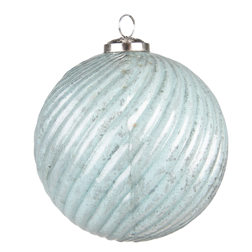 [6GL3742] Palla di Natale XL Turchese, Marrone Ø 15x15 cm