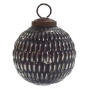 Christmas Bauble Black, Silver Ø 7x7 cm