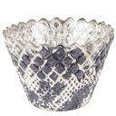 Portacandele in Vetro Griggio Beige Ø 10x7 cm