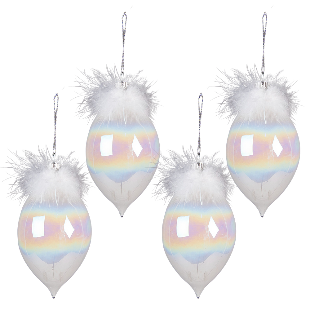 [6GL3936] Kerstbal Ø 8x16 cm (set van 4)