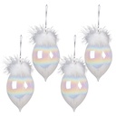 Christmas Ball XL White set 4 Ø 8x16 cm