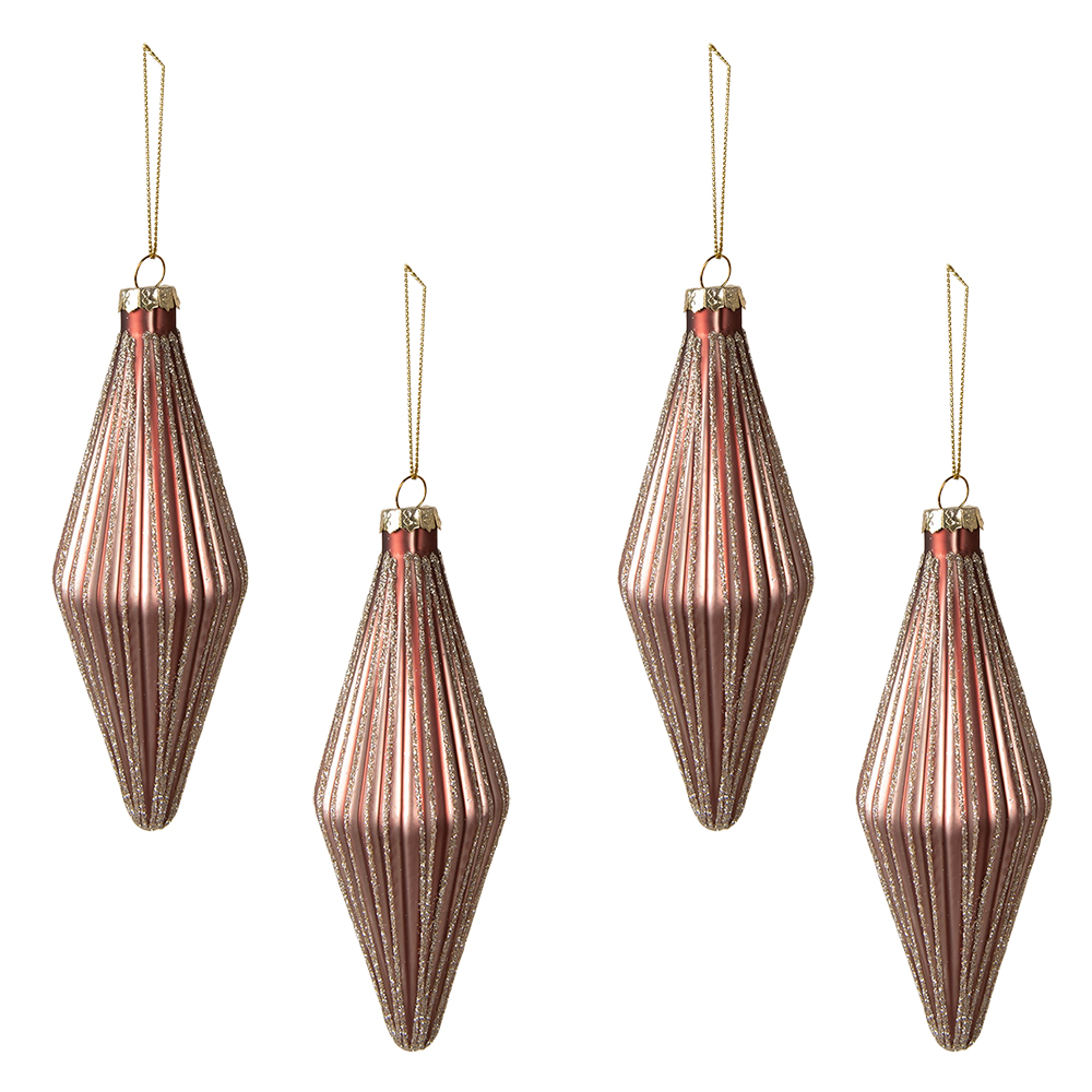 Kerstbal Ø 5x14 cm (set van 4)