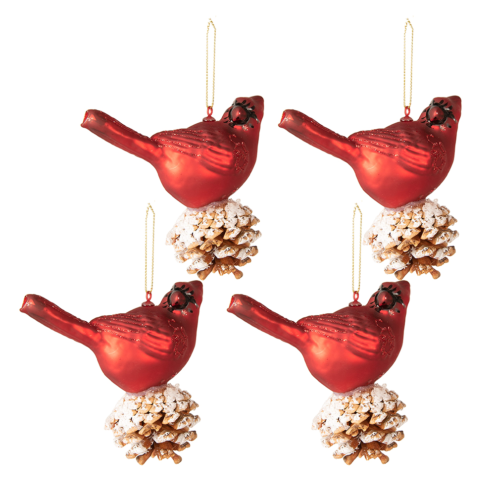 Kerstbal 11x6x11 cm (set van 4)