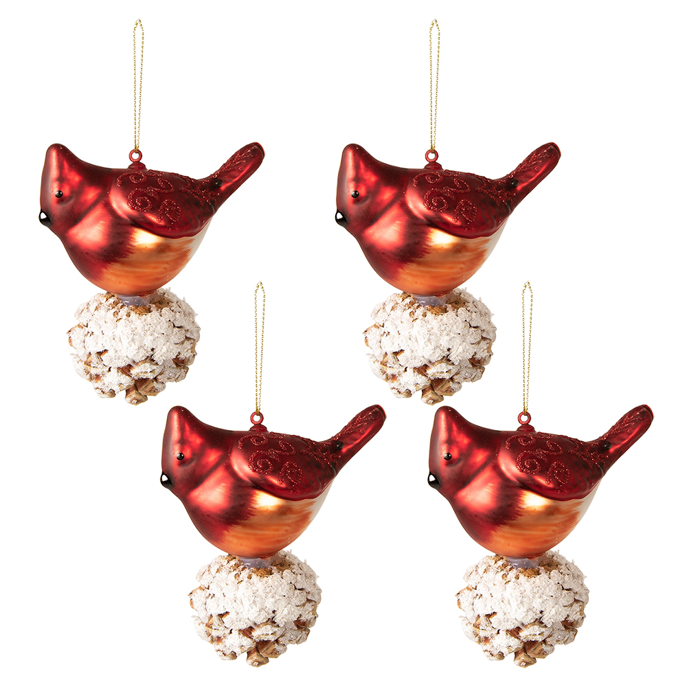 [6GL3958] Kerstbal 11x6x11 cm (set van 4)