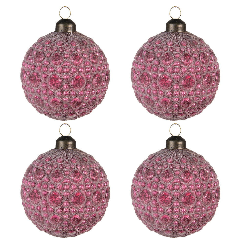 Kerstbal Ø 8x8 cm (set van 4)