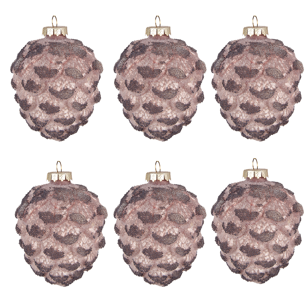 Weihnachtskugel Ø 8x10 cm (set van 6)