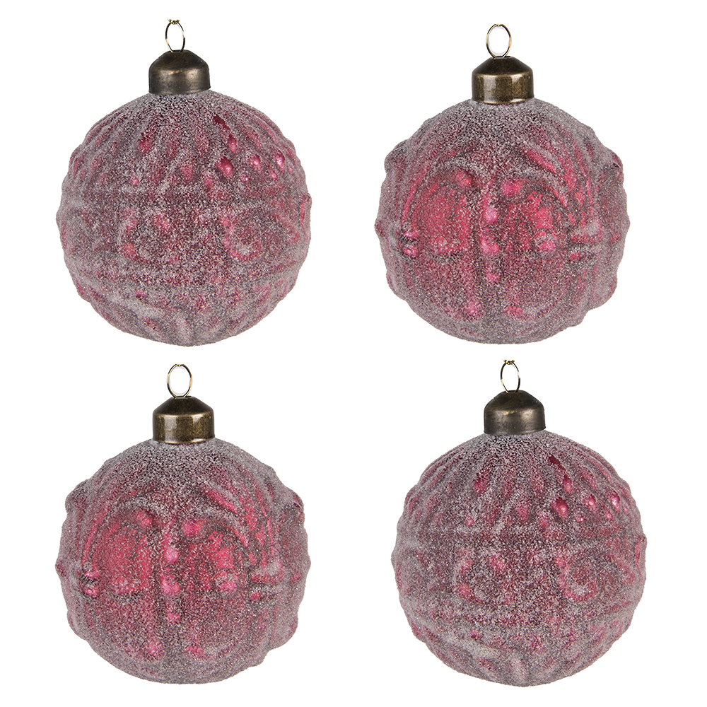 Kerstbal Ø 8x8 cm (set van 4)
