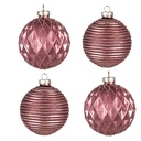 Christmas ball Red Ø 8x8 cm (set 4)
