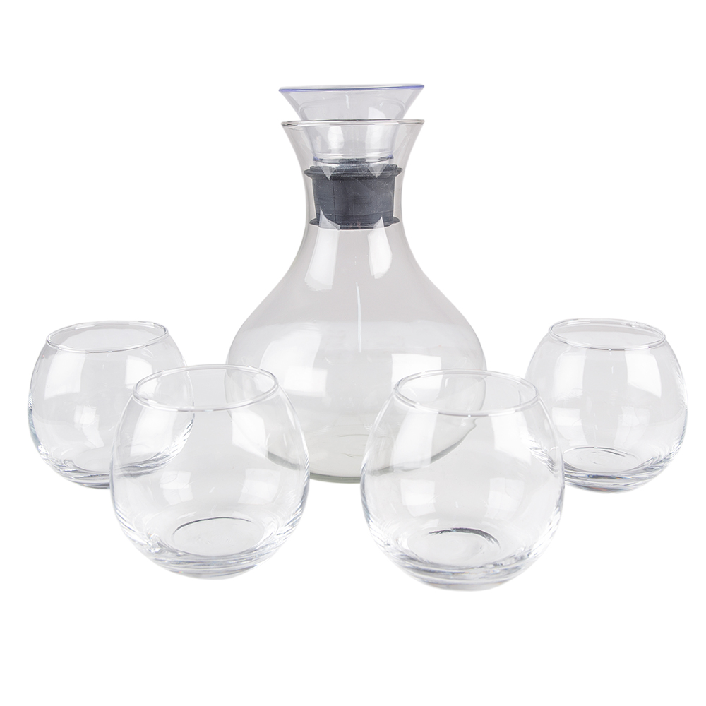 Karaf set 5 dlg Ø 15x22 cm / Ø 9x9 cm (4x) 1740 ml / 375 ml